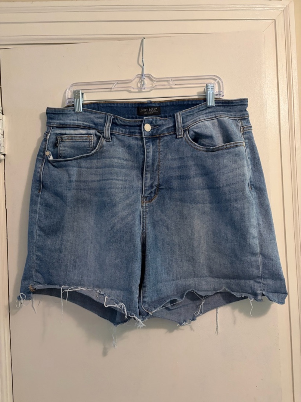 Judy Blue Denim Frayed Hem Shorts Size 2XL